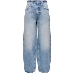 Onlfrankie - High Waist Barrel Fit Jeans - Vintage Wassing - Enkel Lengte