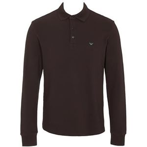 Emporio Armani - Iconic Piquet Polo Sweatshirt - Bruin - Stretch Katoen