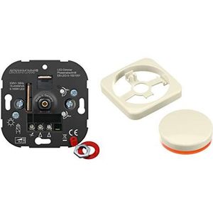EBROM - LED-inbouwdimmer - Crèmewit - Draaidimmer met Busch Jaeger dimmerkap 2115-212 - 5-150 watt