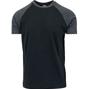 Urban Classics Raglan Contrast Tee T-shirt voor heren, zwart/charcoal, XL