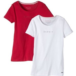 ESPRIT dames t-shirt dubbelpak, Mehrfarbig (Fuchsia 671) (Cm), XS