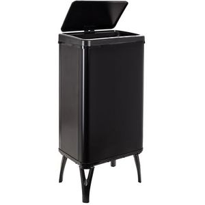 WELL HOME Intelligente vuilnisemmer met automatisch openen en handmatig contact, 50 l, 35,5 x 26 x 83,5 cm, zwart