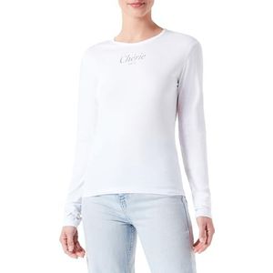 Replay Dames slim fit shirt met lange mouwen, 001, wit, M