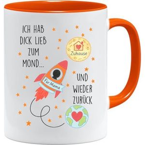 Ich hab dich lieb zum Moon and Back mok, cadeau voor mama van kinderen, liefdevolle raketmok voor Moederdag, Moederdagcadeau