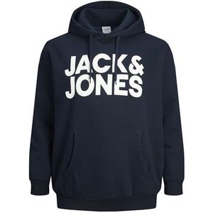 JACK & JONES Capuchontrui voor heren, plussize met, Navy Blazer/Print: grote print, XXL