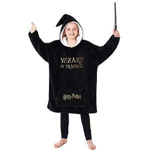 Harry Potter Hoodie voor meisjes, oversized hoodie, kinderhoodie, deken, reuzenhoodie (Zwart)