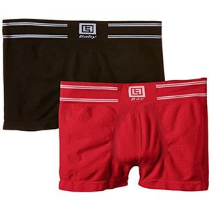 Luigi di Focenza Boxershorts voor jongens, 1657, verpakking van 2 stuks, rood (rood-zwart 298/001), 122 cm