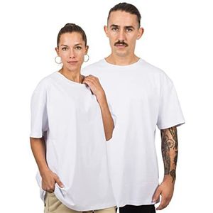 Blackskies Oversized Basic Short Sleeve T-shirt | Streetwear Luxe lange mouwen Tea Heren Dames Longshirt Essentiele Style - Wit - Large