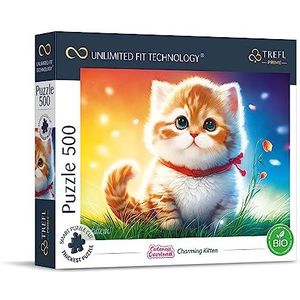 Trefl Prime - Puzzel UFT Cuteness Overload: Charming Kitten - 500 Stukjes - het Dikste Karton, Moderne Puzzel voor Kattenliefhebbers, Creatieve Ontspanning voor Volwassenen en Kinderen vanaf 10 jaar