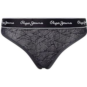 Pepe Jeans Mesh string voor dames, Zwart (zwart), XL