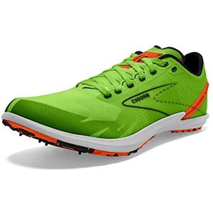 Brooks Draft XC Spikeless sneakers voor heren, groen gecko/rood oranje/wit, 36,5 EU, Groen Gecko Rood Oranje Wit, 36.5 EU