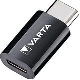 VARTA Laad- en data-micro USB naar USB type C adapter (geschikt voor alle USB type C-compatibele apparaten zoals Apple Macbook 12 (2015, Pro, Samsung Galaxy etc.)