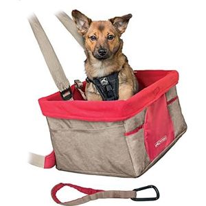 Kurgo Heather Autostoel voor kleine honden of katten, inclusief veiligheidsgordel, voor en achter hondenautostoel, autostoel voor huisdieren, helpt bij autoziekten bij honden, bruin/rood