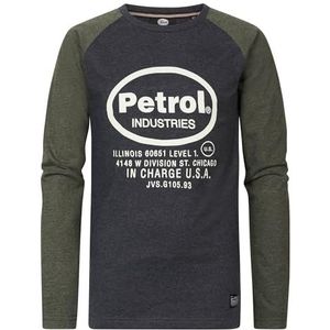 Petrol Industries T-shirt voor jongens LS ronde hals, Donkerzwart, 8 jaar