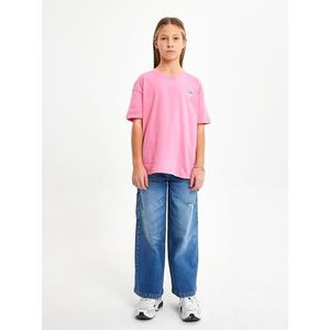 LTB Jeans Meisjes T-Shirt Lanede Pull-On T-shirt met LTB print korte mouwen boothals 100% katoen in roze - maat 140 cm, Morning Glory 2524, 140 cm