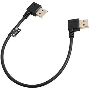 System-S USB 2.0 type A stekker 90° graden links gehoekt naar USB 2.0 type A stekker 90° graden links hoek kabel 27 cm