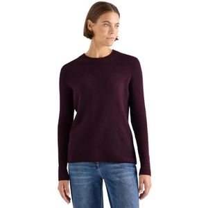 Cecil - Gebreide Trui - Eggplant Red - Met Structuurdetails