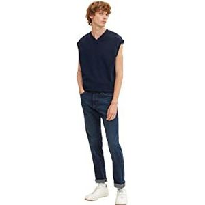 TOM TAILOR Uomini Marvin Straight Jeans 1032779, 10136 - Dark Blue Denim, 33W / 34L