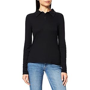 NA-KD Shirt met knoopkraag voor dames, Zwart, XL