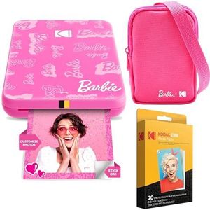 Kodak x Barbie Step Slim Draadloze Directe Draagbare Foto-afdrukker Barbie Starter Bundel (Signature Stijl) + Barbie Deluxe Cameratas + Zink-papier (20 Vellen)