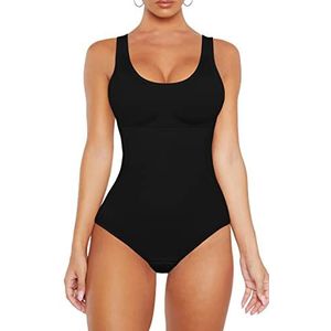 VVX Bodysuit voor dames - Buikcontrole Naadloze Tops Compressie Billenliftende Shapewear Bodysuits, Zwart-stevige Controle, XL/2XL (firm control)
