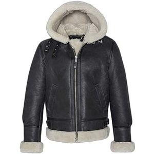 Schott NYC Leren herenjas, zwart/gebroken wit, XL