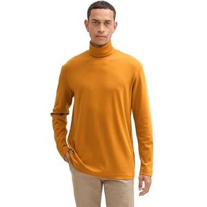 TOM TAILOR T-shirt met lange mouwen voor heren, 10821 - Peanut Butter Brown, XL