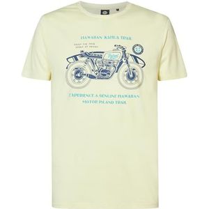 PETROL INDUSTRIES Heren T-Shirt SS Classic Print M-1040-TSR707; Kleur: Citroengeel, Maat: M, geel (lemon yellow), M