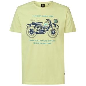 PETROL INDUSTRIES Heren T-Shirt SS Classic Print M-1040-TSR707; Kleur: Citroengeel, Maat: L, geel (lemon yellow), L