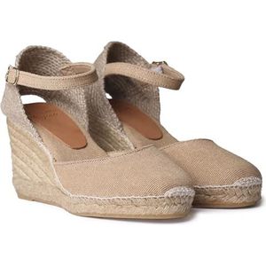 TONI PONS Piper-GY Espadrilles met sleehak voor dames, van linnen en katoen, geroosterd, 37 EU