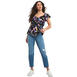 Joe Browns Dames leuke en flirterige bloemen top T-shirt, zwart, 18