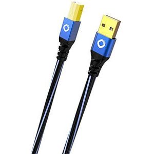 Oehlbach USB Plus B - USB - printerkabel type A naar type B - PVC-mantel - OFC, blauw/zwart - 3m