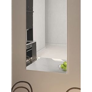 Zalena Deurkleefspiegel 3 mm, frameloze spiegel om op te plakken, ideaal voor kleine woningen, studentengemeenschappen, 60 x 80 cm