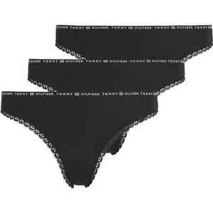 Tommy Hilfiger dames Bikinibroekje 3p Bikini, Zwart/Zwart/Zwart, XL