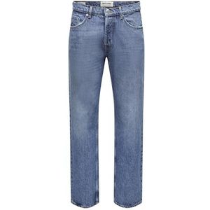 ONLY & SONS Men's ONSEDGE Loose MID 4939 Jeans NOOS broek, Medium Blue Denim, 28/30, blauw (medium blue denim), 28W x 30L