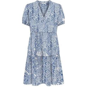 Onlnova Life Vis Thea Sleeve Dress AOP, Mazarine Blue, M