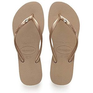 Havaianas Slim Crystal Glamour Sw dames teenslippers , Rose Goud Metallic Rose Goud, 33/34 EU