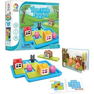 Smart Games - Three Little Piggies Deluxe, Preschool Puzzle Game with 48 Challenges, Picture Story Book Included, 3 - 6 Years
