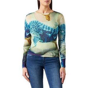 Desigual Dames Ts_Florencia T-shirt, blauw, L