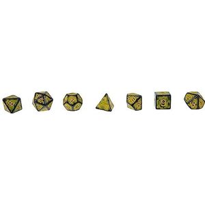 Dice4friends DIC37398 dobbelstenen set Antiek Dark Knight: Yellow (7) dobbelstenen