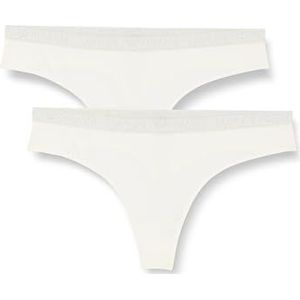 Emporio Armani Dames Thong Panties (verpakking van 2 stuks), Pale Cream, L