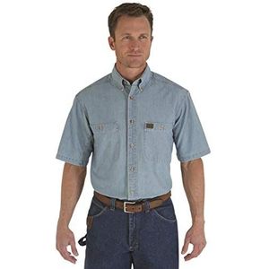 Wrangler Riggs Workwear Chambray Work Shirt voor heren, lichtblauw, M