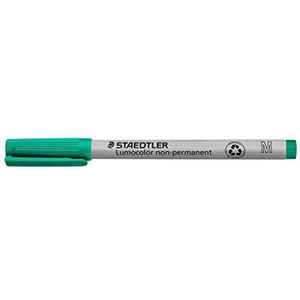 STAEDTLER Foliepen niet-permanent Lumocolor, groen, oplosbaar in water, Made in Germany, navulbaar, lange levensduur, ronde punt M ca. 1,0, 10 groene universele pennen in kartonnen etui, 315-5