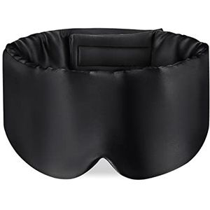 OLESILK - Slaapmasker - Zwart - 100% Moerbeizijde - Verstelbare Hoofdband - Groot