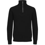 JACK & JONES Rddwalt gebreide trui, halve ritssluiting, zwart, M heren, Zwart, M