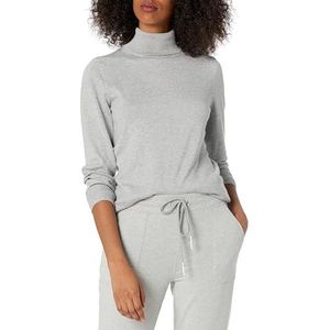 Amazon Essentials Women's Lichtgewicht coltrui met lange mouwen en klassieke pasvorm (verkrijgbaar in grote maten), Lichtgrijs, XS