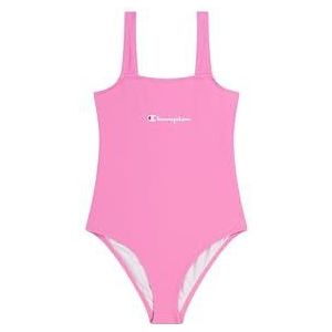 Champion Legacy Icons Swimwear G - mat nylon Script Logo kostuum, roze alpenviooltjes, 15-16 jaar meisjes en meisjes SS24, Roze Cyclamino, 15-16 Jaar