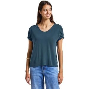 Street One - Silk-Look Shirt - Turkoois - Dames