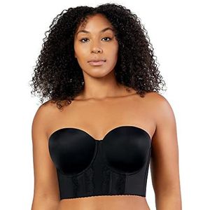 Parfait Elissa P50116 vrouwen volledige buste en volledige figuur strapless longline beha-Zwart, 85J