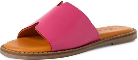 Tamaris - Slippers - Pink - Leer - Brede Bandage